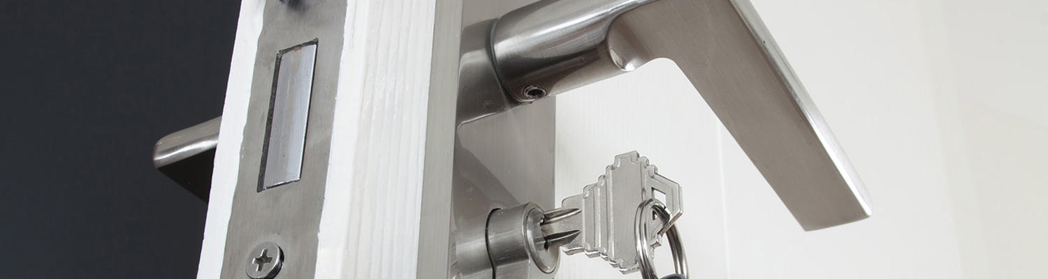 Set of keys in office door lock